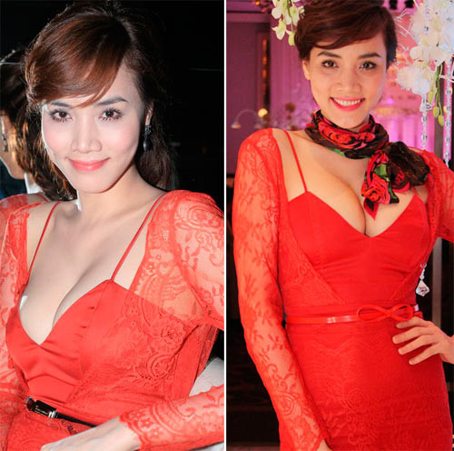 2. Trang Nhung Nổi danh từ sự cố lộ ngực hồi năm 2010, vòng 1 cũng là ưu thế giúp Trang Nhung tạo được sự thu hút tại mỗi sự kiện. Trang phục 'ruột' của Trang Nhung là những bộ váy áo khoét sâu chữ V, để lộ vòng 1 căng tròn. Cộng thêm phong cách diêm dúa, thậm chí là sến sẩm, gu thời trang của 'người đẹp lộ ngực' chưa bao giờ được đánh giá cao mặc dù cô có một gương mặt đẹp và một cơ thể hoàn hảo. 2. Trang Nhung Nổi danh từ sự cố lộ ngực hồi năm 2010, vòng 1 cũng là ưu thế giúp Trang Nhung tạo được sự thu hút tại mỗi sự kiện. Trang phục 'ruột' của Trang Nhung là những bộ váy áo khoét sâu chữ V, để lộ vòng 1 căng tròn. Cộng thêm phong cách diêm dúa, thậm chí là sến sẩm, gu thời trang của 'người đẹp lộ ngực' chưa bao giờ được đánh giá cao mặc dù cô có một gương mặt đẹp và một cơ thể hoàn hảo.