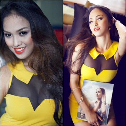 Bộ ngực "khủng" của Hoàng Oanh lấp ló sau lớp ren đen mỏng Bộ ngực "khủng" của Hoàng Oanh lấp ló sau lớp ren đen mỏng