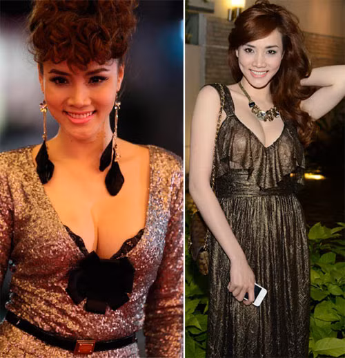 Và cô cũng là chủ nhân của những chiếc váy chữ V khoét sâu để 'khoe' khuôn ngực gợi cảm của mình Và cô cũng là chủ nhân của những chiếc váy chữ V khoét sâu để 'khoe' khuôn ngực gợi cảm của mình