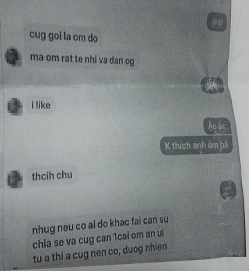 Hình ảnh chứng minh các tin nhắn với lời lẽ mùi mẫn giữa cô N. và em A. Hình ảnh chứng minh các tin nhắn với lời lẽ mùi mẫn giữa cô N. và em A.