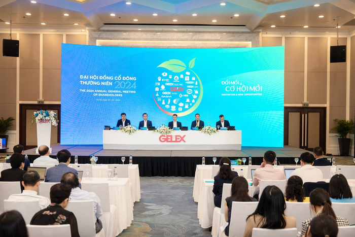 Toàn cảnh Đại hội đồng cổ đông năm 2024 của Công ty cổ phần Tập đoàn GELEX diễn ra sáng 28/3. Toàn cảnh Đại hội đồng cổ đông năm 2024 của Công ty cổ phần Tập đoàn GELEX diễn ra sáng 28/3.