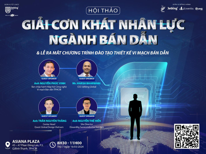 Miễn phí đăng ký tham dự Hội thảo "Giải Cơn Khát Nguồn Nhân Lực Ngành Bán Dẫn" Miễn phí đăng ký tham dự Hội thảo "Giải Cơn Khát Nguồn Nhân Lực Ngành Bán Dẫn"