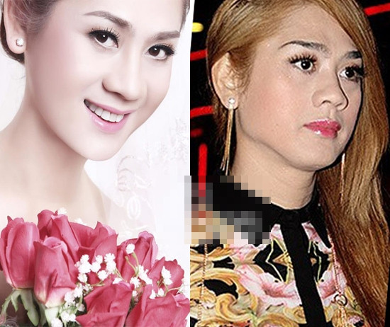 Ảnh cưới với hoa hồng thì trông Chí Khanh như một nàng công chúa, còn so với thực tế thì đúng là một trời với một vực