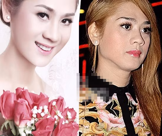 Ảnh cưới với hoa hồng thì trông Chí Khanh như một nàng công chúa, còn so với thực tế thì đúng là một trời với một vực