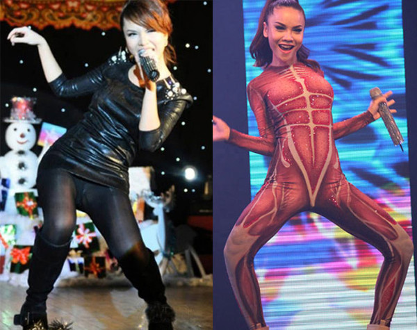 Yến Trang và tư thế 'khó đỡ' trên sàn diễn. Yến Trang và tư thế 'khó đỡ' trên sàn diễn.