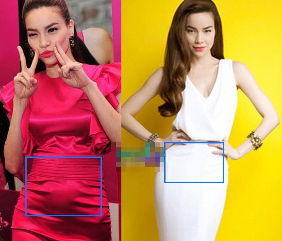 Hồ Ngọc Hà khác biệt hoàn toàn trong 2 bức ảnh.