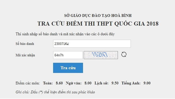 Thí sinh V.Đ.H. thi tiếng Anh được 3,8 điểm, nhưng thi thật được 9 điểm. Ảnh: Chụp từ dữ liệu thi quốc gia.