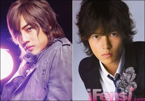 Nam diễn viên, ca sĩ Kim Huyn Joong (1986) và ca sĩ thần tượng Nhật Bản Yamashita Tomohisa (1985) -phải.