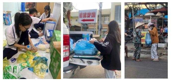 Nhóm thiện nguyện Bồ Công Anh chuẩn bị quà và phân phát cho người có hoàn cảnh khó khăn tại Ô Môn. nhomboconganh.giaoduc.net.vn.jpg
