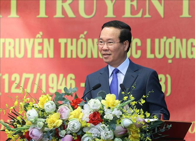 Chủ tịch nước Võ Văn Thưởng phát biểu chỉ đạo tại buổi làm việc. Ảnh: Thống Nhất/TTXVN Chủ tịch nước Võ Văn Thưởng phát biểu chỉ đạo tại buổi làm việc. Ảnh: Thống Nhất/TTXVN