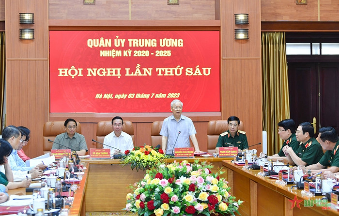 Đồng chí Nguyễn Phú Trọng, Tổng Bí thư, Bí thư Quân ủy Trung ương phát biểu chỉ đạo tại hội nghị. Đồng chí Nguyễn Phú Trọng, Tổng Bí thư, Bí thư Quân ủy Trung ương phát biểu chỉ đạo tại hội nghị.