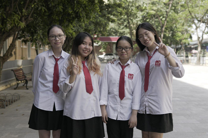 4 em học sinh của nhóm đề tài. Ảnh: Nhân vật cung cấp 4 em học sinh của nhóm đề tài. Ảnh: Nhân vật cung cấp