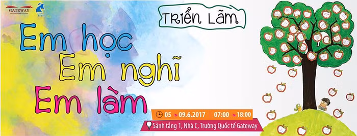 Triển lãm của học sinh Cánh Buồm. (Ảnh do tác giả cung cấp)