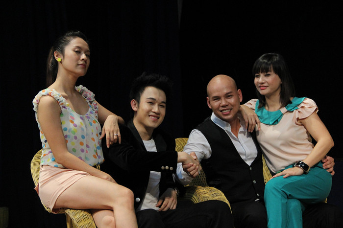 Thanh Thúy, Dương Triệu Vũ, Phan Đình Tùng, Cát Phượng - những thí sinh Cặp đôi hoàn hảo 2013. Ảnh: Lưu Nguyễn