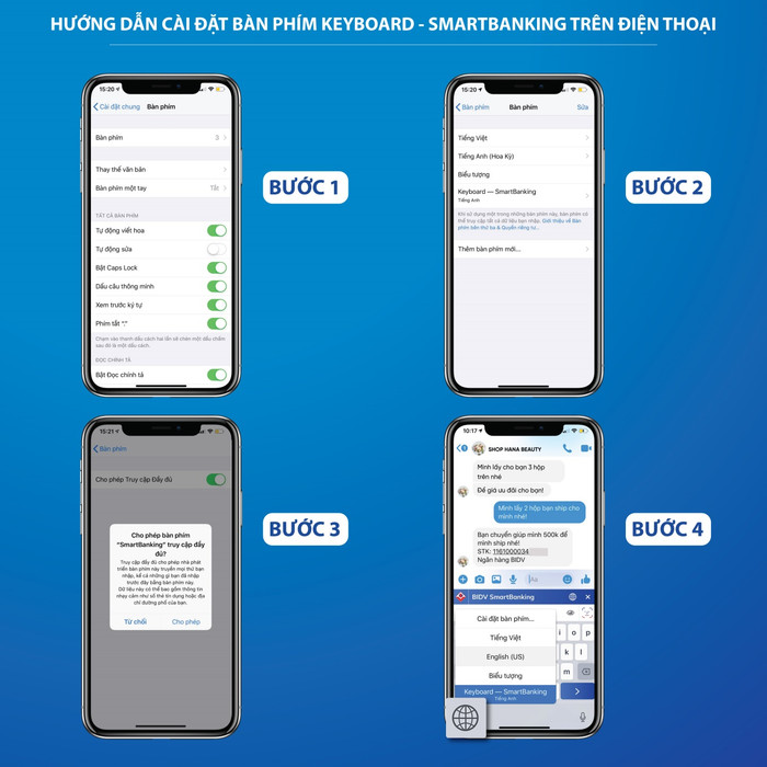 Các bước cài đặt bàn phím Keyboard – SmartBanking trên điện thoại. Hướng dẫn cài đặt chi tiết tại đây Các bước cài đặt bàn phím Keyboard – SmartBanking trên điện thoại. Hướng dẫn cài đặt chi tiết tại đây