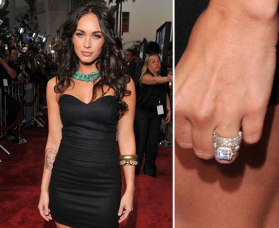 Megan Fox có chiếc nhẫn kim cương 3-carat kvới giá trị lên đến 80.000$. Megan Fox có chiếc nhẫn kim cương 3-carat kvới giá trị lên đến 80.000$.
