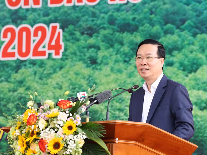 Chủ tịch nước Võ Văn Thưởng phát biểu phát động "Tết trồng cây đời đời nhớ ơn Bác Hồ".
