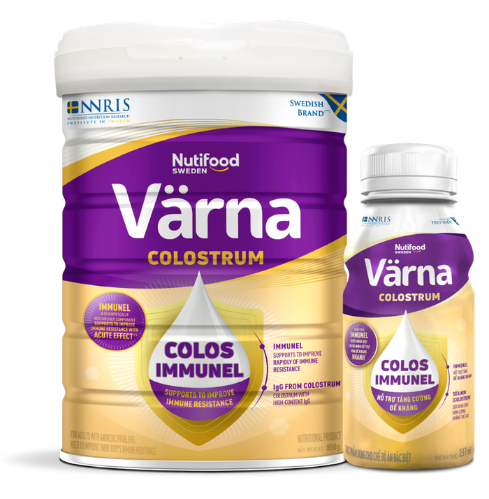 Sản phẩm Värna Colostrum giúp tăng đề kháng nhanh được coi là “tinh hoa công nghệ”, được đặc chế phù hợp cho thể trạng người Việt. Sản phẩm Värna Colostrum giúp tăng đề kháng nhanh được coi là “tinh hoa công nghệ”, được đặc chế phù hợp cho thể trạng người Việt.