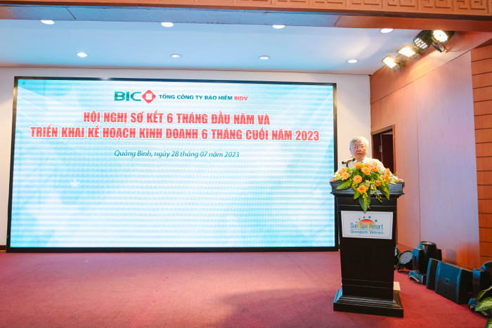 Chủ tịch Hội đồng quản trị BIC Trần Xuân Hoàng phát biểu chỉ đạo hội nghị.