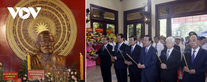 Chủ tịch nước Võ Văn Thưởng cùng các đồng chí, lãnh đạo, nguyên lãnh đạo Đảng, Nhà nước dâng hương tưởng niệm Chủ tịch Tôn Đức Thắng. Chủ tịch nước Võ Văn Thưởng cùng các đồng chí, lãnh đạo, nguyên lãnh đạo Đảng, Nhà nước dâng hương tưởng niệm Chủ tịch Tôn Đức Thắng.