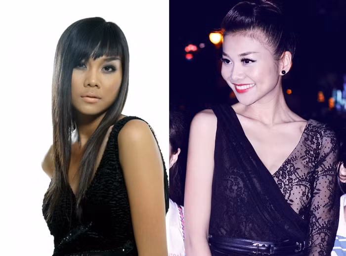 Thanh Hằng với nhiều nét thô vụng đen nhẻm trước đó, và Thanh Hằng trắng mịn màng, thanh thoát bây giờ.