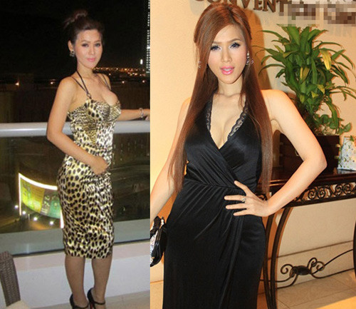 Siêu vòng 1 Maria Đinh Phương Ánh cũng xộc xệch khi tạo dáng cùng những chiếc váy xẻ ngực sâu hun hút này.