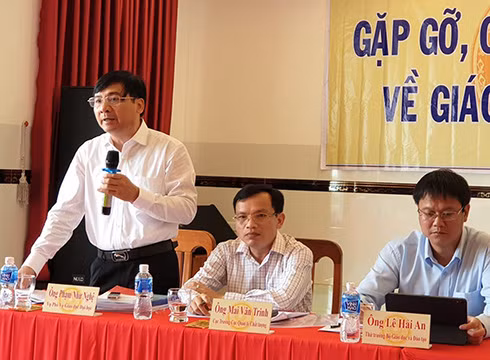 Phó Vụ trưởng Vụ Giáo dục đại học Phạm Như Nghệ chia sẻ tại buổi gặp gỡ phóng viên báo chí (ảnh: P.L)