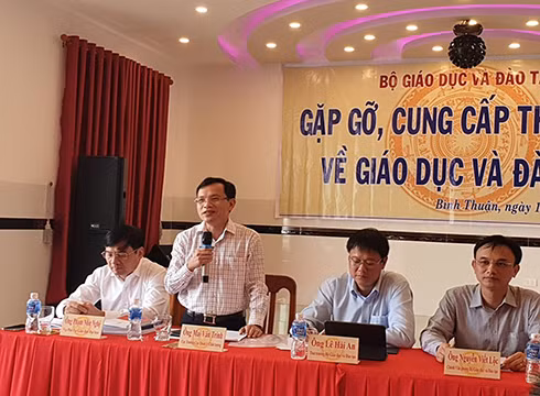Cục trưởng Cục Quản lý chất lượng - ông Mai Văn Trinh nói về kỳ thi trung học phổ thông quốc gia (ảnh: P.L)