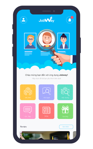 Giao diện chính của ứng dụng JobWay (ảnh: CTV)