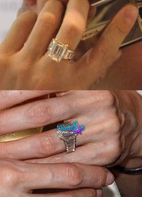 Cận cảnh chiếc nhẫn tay trên của Đàm Vĩnh Hưng và tay dưới là Angelina