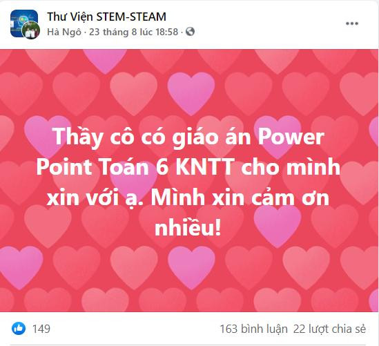 Xin giáo án Powerpoint được đăng tải trên mạng xã hội. (Ảnh chụp màn hình)