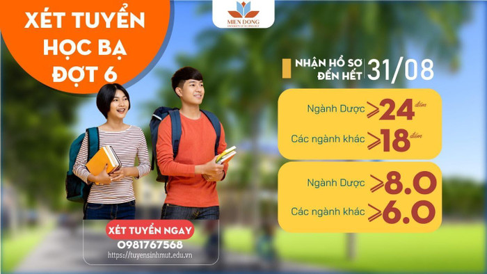 Trường Đại học Công nghệ Miền Đông nhận hồ sơ xét tuyển học bạ đợt 6 đến ngày 31/8 ở cả 11 ngành học Trường Đại học Công nghệ Miền Đông nhận hồ sơ xét tuyển học bạ đợt 6 đến ngày 31/8 ở cả 11 ngành học
