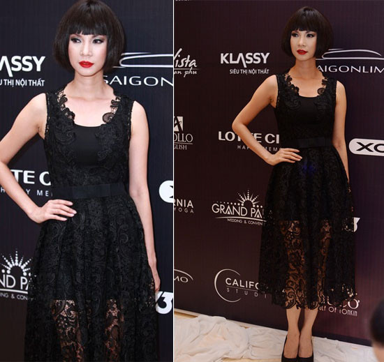 Xuân Lan cá tính và bí ẩn với váy ren đen Xuân Lan cá tính và bí ẩn với váy ren đen