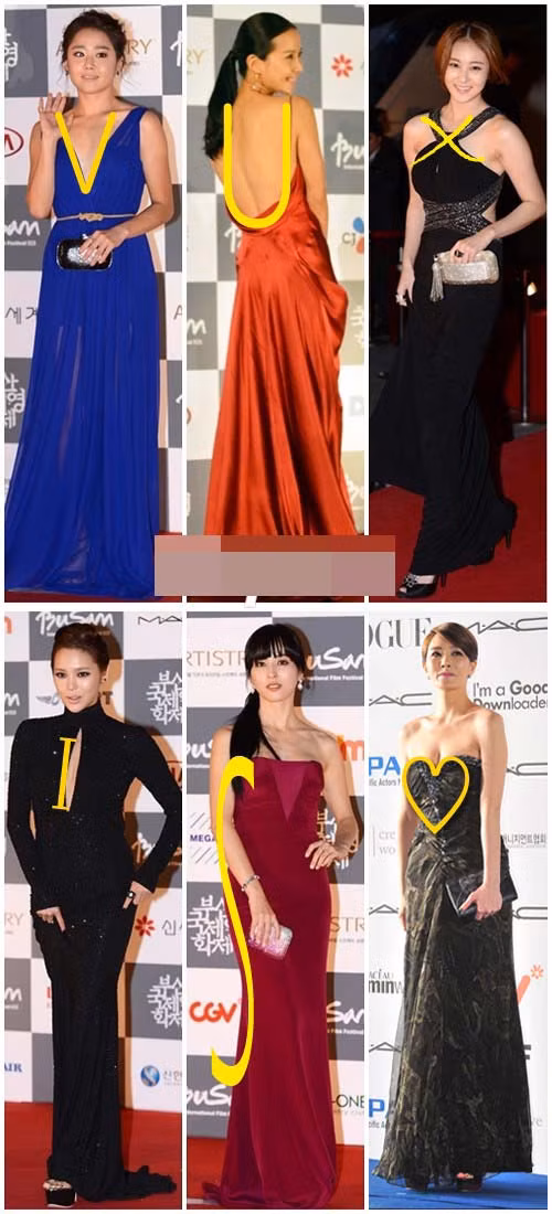 6 dáng váy phổ biến trên thảm đỏ LHP Busan 2012