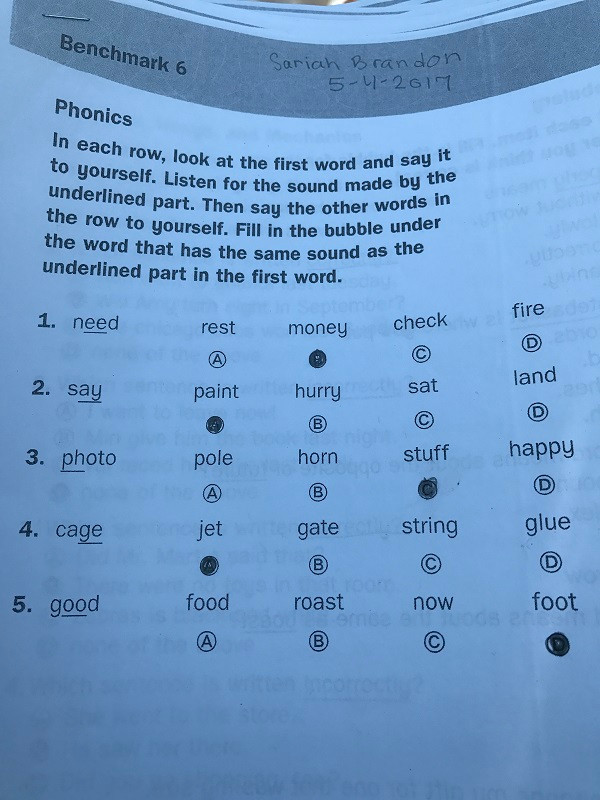 Dạng bài kiểm tra "Benchmark tests" giống như kiểm tra học kỳ ở Việt Nam.