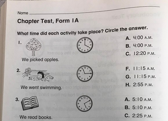 Bài kiểm tra Toán chương.