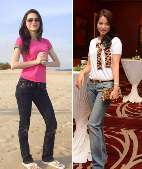 Hà Hồ và Trương Ngọc Ánh với những kiểu quần jean không thật hiện đại Hà Hồ và Trương Ngọc Ánh với những kiểu quần jean không thật hiện đại