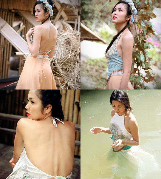 Tăng Thanh Hà và những shot hình đẹp mê hồn với áo yếm.