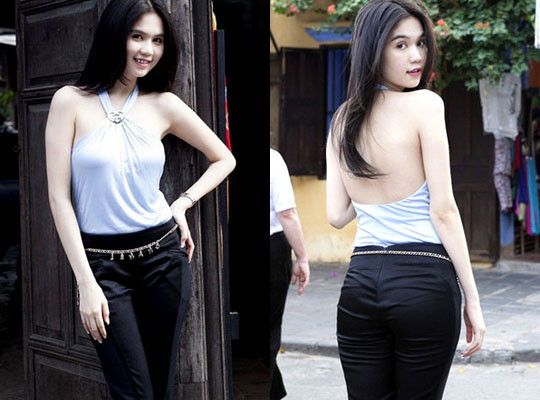 Ngọc Trinh gợi cảm và đáng yêu trong áo yếm cách tân khi đến thăm phố cổ Hội An