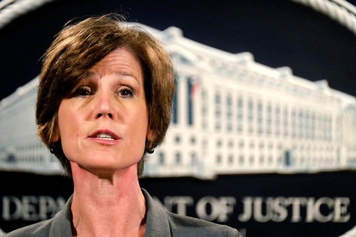 Bà Sally Yates bị sa thải do “từ chối thực hiện những công việc cần thiết nhằm bảo vệ an toàn cho người Mỹ". (Ảnh: The Atlantic) Bà Sally Yates bị sa thải do “từ chối thực hiện những công việc cần thiết nhằm bảo vệ an toàn cho người Mỹ". (Ảnh: The Atlantic)