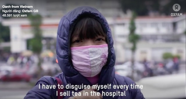 Nhân vật Oanh trong bộ phim ký sự ngắn được trình chiếu tại Diễn đàn Davos. (Ảnh từ WEF)