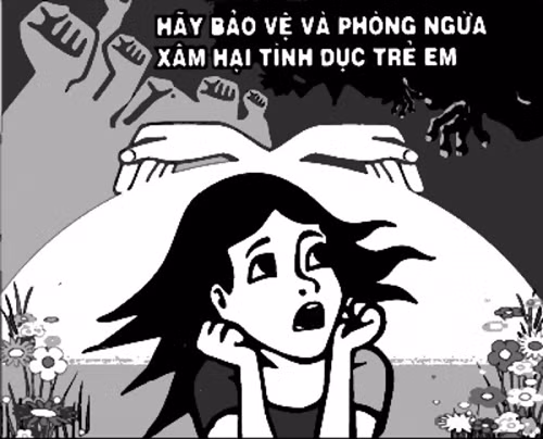 Một áp phích kêu gọi cộng đồng bảo vệ trẻ em trước nguy cơ bị xâm hại. (Ảnh: Hanoimoi.com.vn)