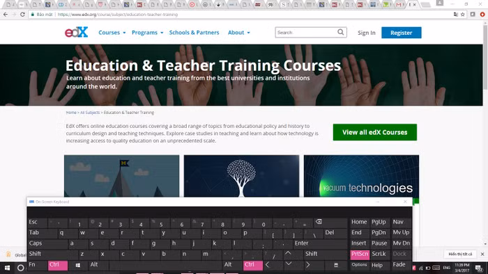 Ảnh chụp từ edX, các chương trình dành cho giáo dục và đào tạo.