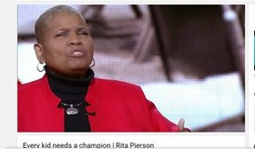 Ảnh chụp màn hình Cô Rita Pierson trong clip trên Youtube. Ảnh chụp màn hình Cô Rita Pierson trong clip trên Youtube.