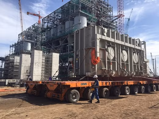 Hình ảnh vận chuyển máy biến áp chính.