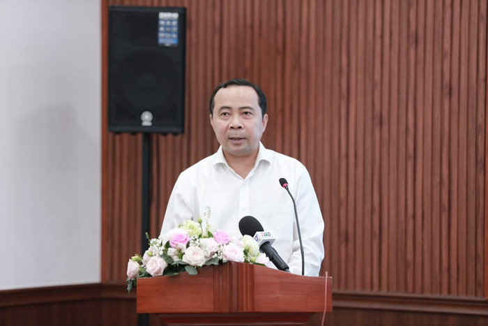 Phó Giáo sư, Tiến sĩ Vũ Hải Quân - Giám đốc Đại học Quốc gia Thành phố Hồ Chí Minh phát biểu (ảnh: VNUHCM) VUHAIQUAN.jpg