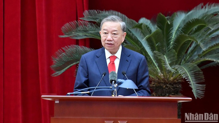 Tổng Bí thư Tô Lâm phát biểu tại hội nghị. (Ảnh: Đăng Khoa) Tổng Bí thư Tô Lâm phát biểu tại hội nghị. (Ảnh: Đăng Khoa)
