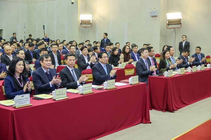 Thủ tướng Phạm Minh Chính dự và chỉ đạo Hội nghị tổng kết công tác năm 2024, triển khai nhiệm vụ năm 2025 của Đài Truyền hình Việt Nam. Ảnh: VGP/Nhật Bắc