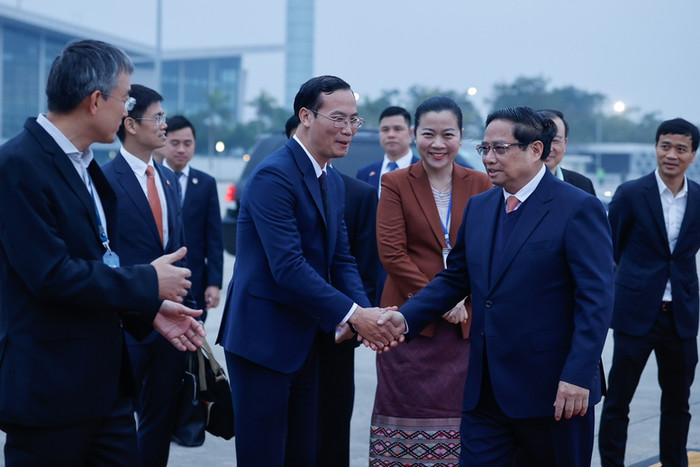 Đây là chuyến công tác nước ngoài đầu tiên của lãnh đạo chủ chốt Việt Nam trong năm 2025; diễn ra trong bối cảnh quan hệ Việt Nam - Lào tiếp tục được củng cố, phát triển tích cực. Ảnh: VGP/Nhật Bắc