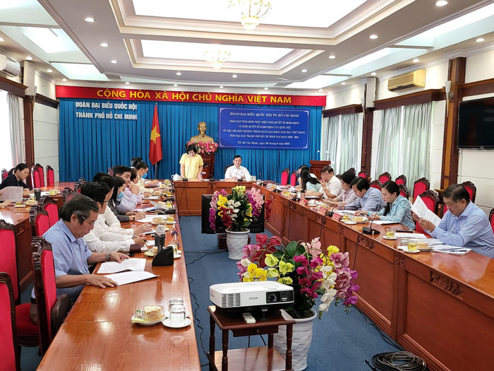 Buổi giám sát của Đoàn đại biểu Quốc hội Thành phố Hồ Chí Minh tổ chức sáng ngày 20/9 (ảnh: P.L) Buổi giám sát của Đoàn đại biểu Quốc hội Thành phố Hồ Chí Minh tổ chức sáng ngày 20/9 (ảnh: P.L)